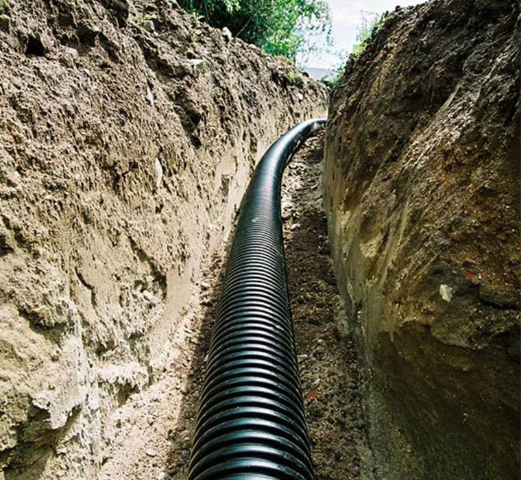 Uponor Ecoflex pre-insulated pipe installation image